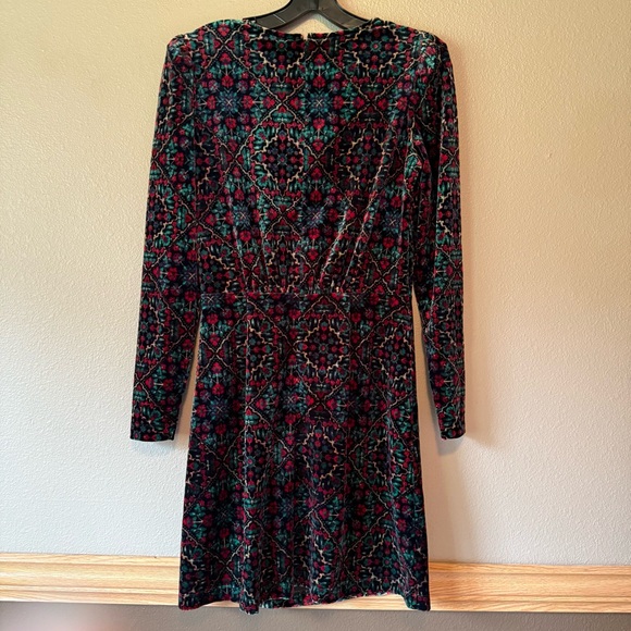 LOFT Ornamental Floral Shirred Velvet Mini Dress - Picture 4 of 6